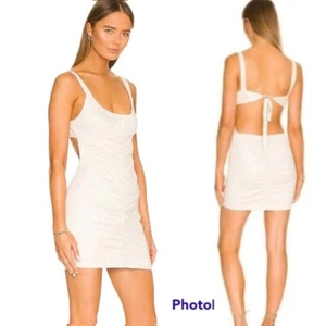 Minivestido Free People Sedona Talla X-Pequeño Nuevo con Etiquetas Blanco Espalda Abierta Gamuza Western - Imagen 1 de 11