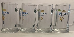 Set Of 4 Vintage Corona Extra 14oz. Glass Mugs - Picture 1 of 5