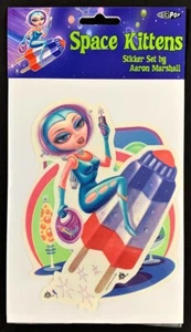 PACK DE PEGATINAS Space Kittens Aaron Marshall Tower Records Nuevo Stock Antiguo Sellado - Imagen 1 de 5