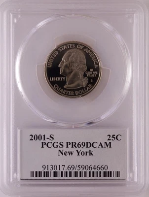 2001-S Washington State Quarter New York Clad PCGS PR69DCAM (B2553) - Image 1 of 2