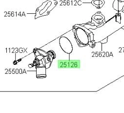 Genuine Kia Thermostat Unit Gasket 25640-3L300 - Image 1 of 1