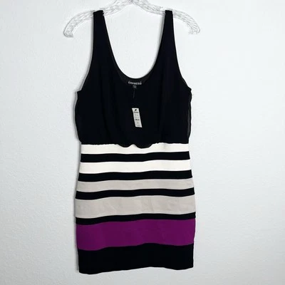 Vestido Express Feminino Médio Mini Listra de Coquetel Bodycon B30 - Imagem 1 de 4