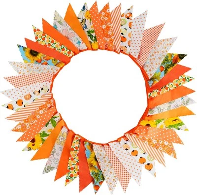 Banderín triangular de 12 M/40 pies, 42 piezas largo colgante algodón naranja  Foto 1 de 4