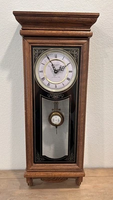 VTG VERICHRON QUARTZ WESTMINTER CHIME HANGING PENDULUM WALL CLOCK  See Note - Image 1 of 4