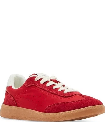 Steve Madden Women’s 6M Red Suede Duo Sneakers Lace-Up Low-Top Casual Shoes - Image 1 of 4