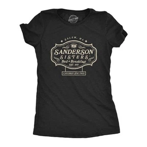 Womens Sanderson Sisters Bed And Breafast T Shirt Funny Halloween Hocus Pocus - Picture 1 of 7