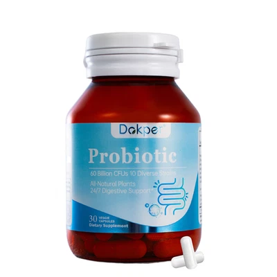 Probiótico para adultos 60 mil millones de UFC - 10 cepas para la salud digestiva e intestinal 30ct Foto 1 de 4