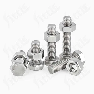 304 Edelstahl Sechskantschrauben mit Muttern M3/M4/M5/M6/M8/M10/M12/M14/M16 Schraubensatz A2-70 - Bild 1 von 247