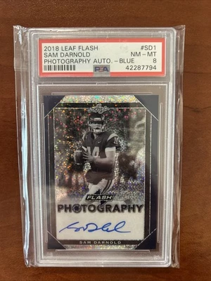 2018 Leaf Flash Sam Darnold RC Auto /50 PSA 8 Seattle Seahawks  - Image 1 of 2