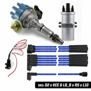 Rover V8 35D Distributor Viper Ignition Coil and 8mm Blue HT Leads 3.5 3.9 4.2  - Picture 1 of 7