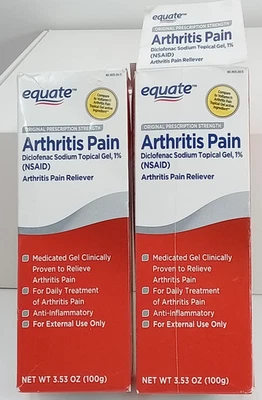 2 EQUATE ARTRITIS PAIN GEL BB DATE 2026 - Image 1 of 3