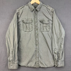 Converse One Star Shirt Mens Size M Olive Green Long Sleeve Button-Up Casual Top - Picture 1 of 17