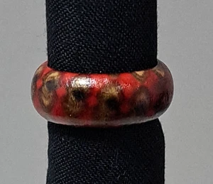 Anello rosso maculato marrone taglia 6 1/2 - Foto 1 di 3