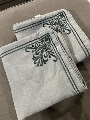 Set/2 J. Queen New York Sorrento Embroidered Sham Blue European 26” - Image 1 of 4