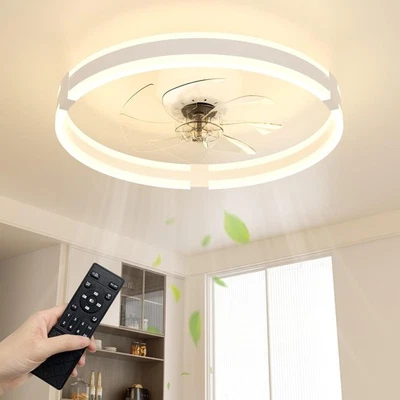 NIORSUN 50cm Ceiling Fan with Lights & Remote, 3 Colours Ceiling Fans Lamp, 3600 - Image 1 of 4