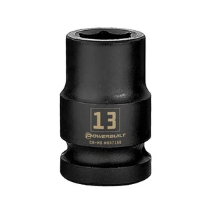 Powerbuilt 1/2 Inch Drive x 13 MM 6 Point Impact Socket - 647160 - Picture 1 of 5