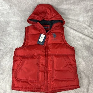Chaleco acolchado rojo para mujer US POLO ASSN sudadera con capucha pony mediano nuevo con etiquetas - Imagen 1 de 8