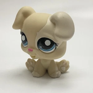 Littlest Pet Shop 2007 LPS Auténtico Crema Blanco Parches Boxer Cachorro Perro - Imagen 1 de 7