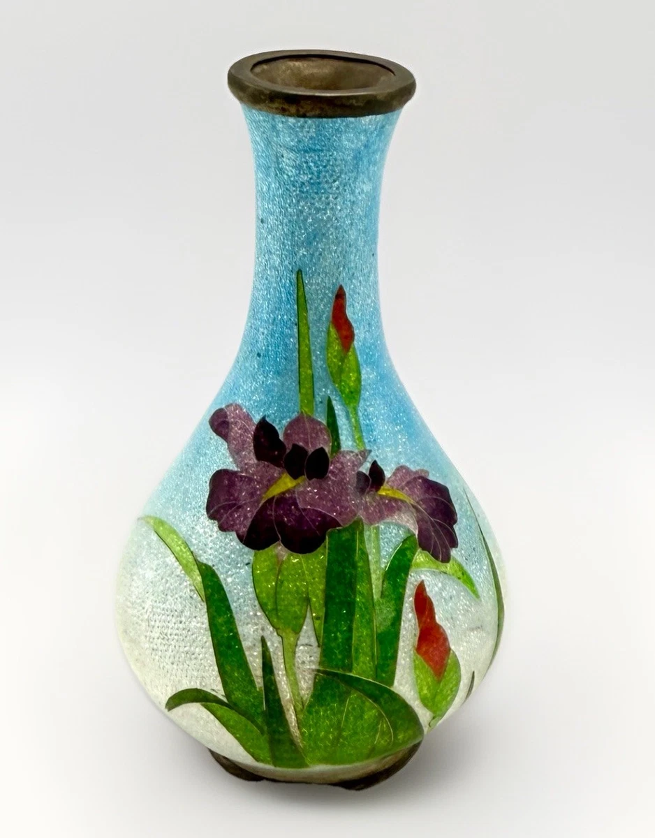 多色景泰蓝日本古董花瓶| eBay