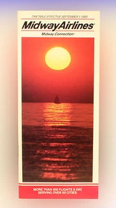Midway Airlines - Airline Timetable - September 1, 1989 - Bild 1 von 1