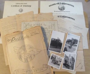 VTG 1940's WWII U.S. Army PERSONAL Papers/Photos Lot~KNOWN SGT Soldier~ - Picture 1 of 17