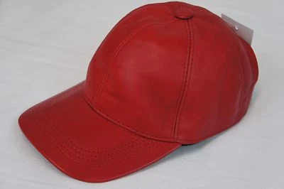 New 100% Genuine Real Lambskin Leather Baseball Cap Hat Sport Visor 12 COLORS - Image 1 of 2