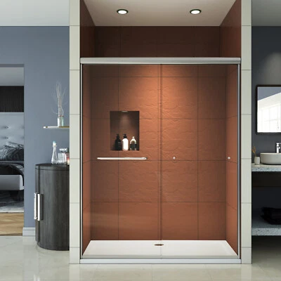 Elegante Recinto Puerta Ducha Doble Corredera 52.5"-54" x 72" Vidrio Transparente 1/4" Foto 1 de 4