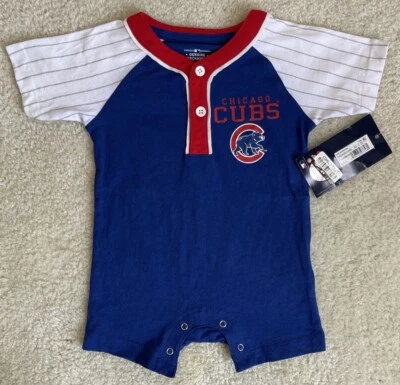MLB Chicago Cubs Toddler Boys' Short Sleeve Romper Size 3-6M - Image 1 of 4