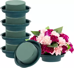 6 Pack Wet Floral Foam round with Bowls for Flowers Arrangements, Wedding Center - Picture 1 of 8
