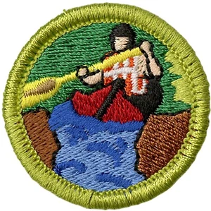 BSA WHITEWATER MERIT BADGE DESIGN ATTUALE COME NUOVO TIPO L DAL 1910 RETRO - Foto 1 di 3