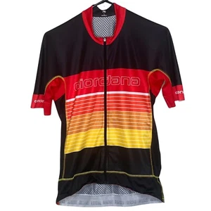 Giordana Moda Mens Size L “Get In Line” FR-C Pro Cycling Jersey Black Red  - Picture 1 of 12