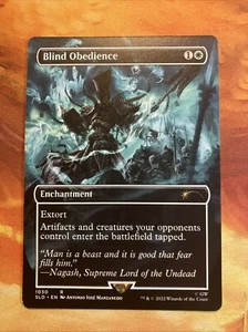MTG Borderless Blind Obedience Secret Lair: X Warhammer Age of Sigmar NM Rare!! - Picture 1 of 2