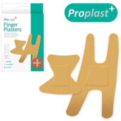 PROPLAST+ 10 x Finger Assorted Plasters Flexible Breathable First Aid Wound Cut Dressings