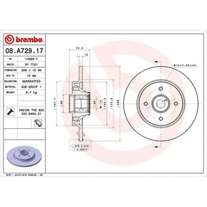 BREMBO Disco e Cuscinetto Freno 08.A729.17 - Foto 1 di 2