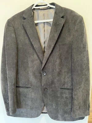 Massimo Moda Collezione Mens size 41R Dark Grey faux suede Corduroy Feel - Image 1 of 4