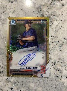 2021 Bowman Chrome Aldo Ramirez Gold Shimmer 1st Bowman /50 Red Sox