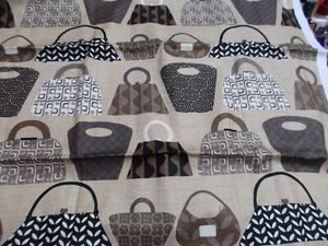 Michael Miller Purses Galore Cotton Fabric is WOF x 14" Long - Picture 1 of 3