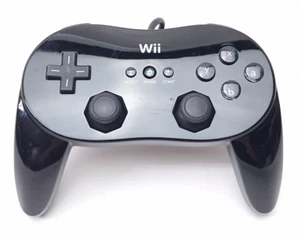 Manette Officielle Nintendo Wii Pro Classique Noire RVL-005 OEM Authentique TESTÉE - Photo 1 sur 7