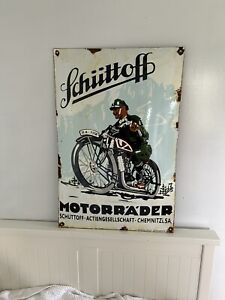 Znak emaliowany motocykle Schüttoff