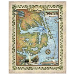 Póster con impresión de mapa de bancos exteriores obras de arte vintage decoración de pared hogar y regalo - Imagen 1 de 8
