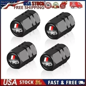 4PCS Metal Car Tire Valve Caps Valve Stem Cover Compatible with T_R-D Black S-1 - Picture 1 of 14
