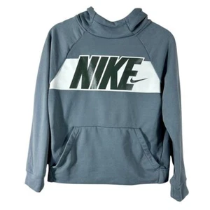 Nike Youth Boys Pullover Hoodie Gray Dri-Fit Mock Neck Fleece Jacket Size L - Picture 1 of 7