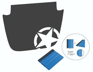 JL/JT Sport/Sahara Alpha Romeo Military Star Hood Blackout Vinyl Decal Graphic - Foto 1 di 3