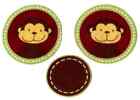 monkey jungle fabric applique iron on 3 piece set not embroidered 2 inch