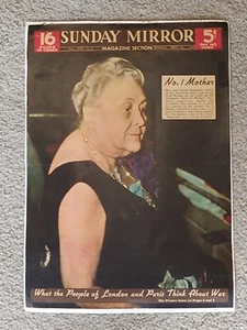 New York Sunday Mirror Magazine 1939 Sara Delano Roosevelt cover front page FDR - Picture 1 of 8