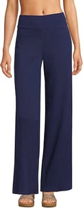 NWT Lands' End Women's Smocked Swim Cover Up Pants Size 2X Navy Blue $80 8B493 - Picture 1 of 3