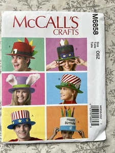 McCalls 6858 Events Hat Pattern Christmas Easter Birthday Thanksgiving Uncle Sam - Picture 1 of 1
