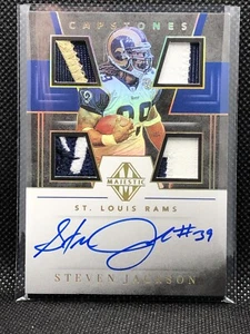 2019 Majestic Steven Jackson Capstones Tag Logo Patch #4/5 St Louis Rams Sick ! - Picture 1 of 6