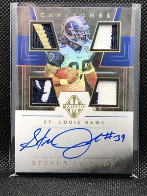 Parche con el logotipo de la etiqueta Majestic Steven Jackson Capstones 2019 #4/5 ¡St Louis Rams Sick! Foto 1 de 4
