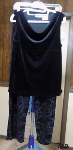 Kathie Lee schwarz Samt Bluse & Hose Set - Bild 1 von 9